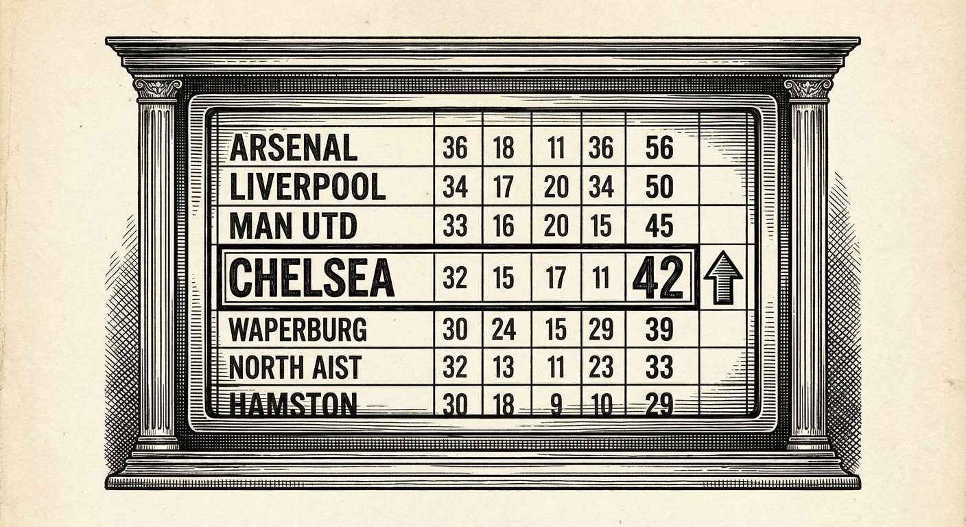 [속보] 축구팀 승리 시 승점 합산 결과, 이전보다 '증가'하는 것으로 나타나 을 묘사한 19세기 목판화 양식의 흑백 삽화