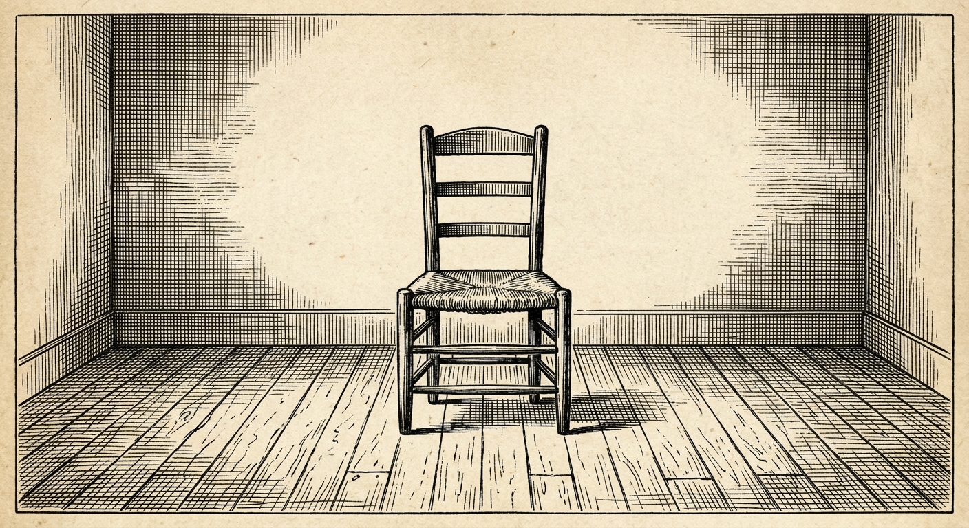 단독: 홀로 머무는 거처에 '타인 부재' 확인... "1인만 존재" 을 묘사한 19세기 목판화 양식의 흑백 삽화