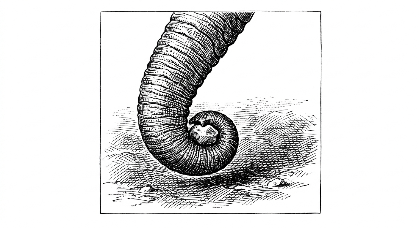 [속보] 대형 포유류, 코를 활용해 지면 위 물체 ‘들어 올리기’ 성공 을 묘사한 19세기 목판화 양식의 흑백 삽화