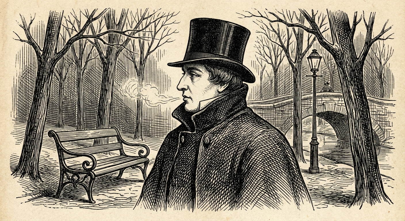 속보: 전국 각지 시민들, 일제히 '호흡' 중인 것으로 확인 을 묘사한 19세기 목판화 양식의 흑백 삽화