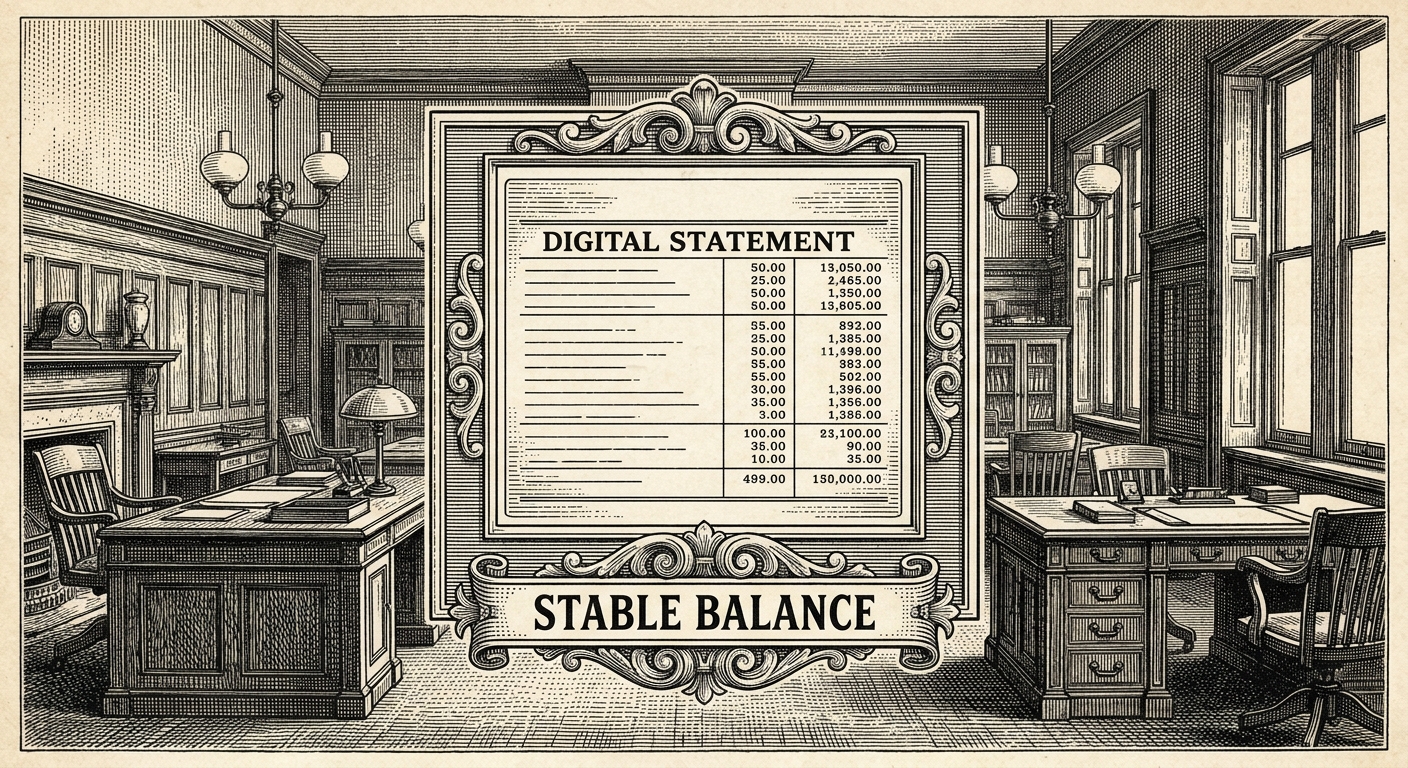 [속보] 기업 보유 현금, 아직 어딘가로 전량 이동하지 않은 것으로 확인돼 을 묘사한 19세기 목판화 양식의 흑백 삽화